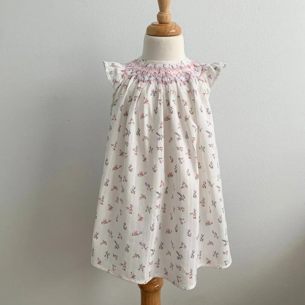 NWT - Pretty Girls Smocked Bishop Dress Floral Cute Spring & Summer Casual 2T - Picture 2 of 14